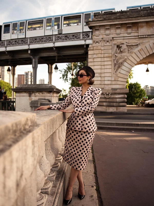 Reem Alswaidi Wears Fatima Al-Shahawani’s First Suit Designs
